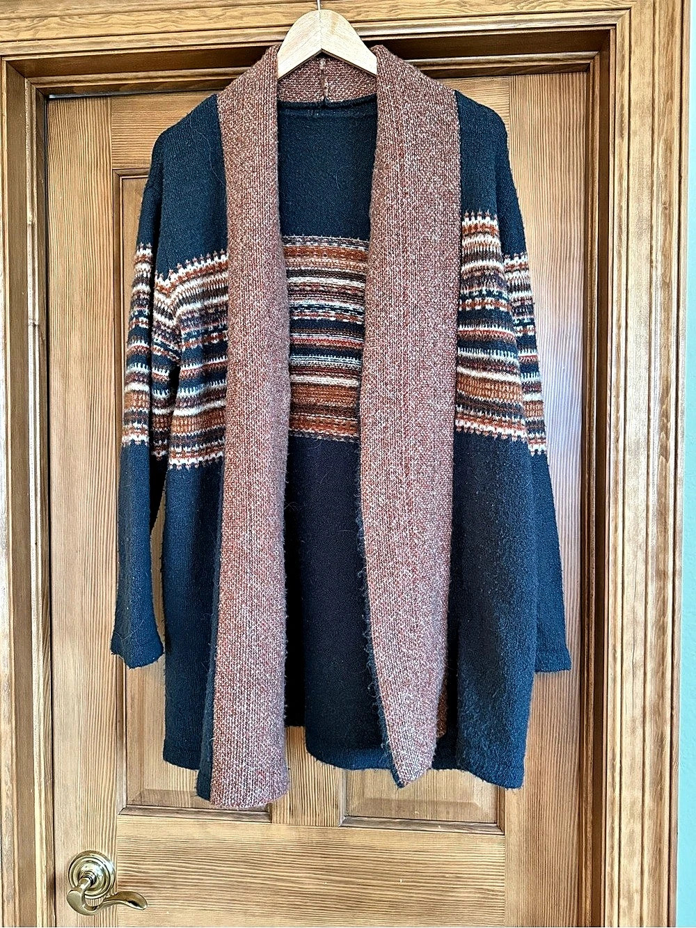 Fantasia Fairisle Cardigan Blue & Brown
